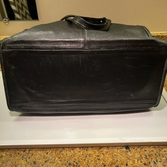 Vintage Dior Black Calfskin Leather Tote Shoulder Bag Made in Korea - Picture 7 of 14